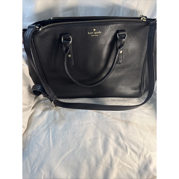 kate spade Handbags - Kate Spade Mulberry Street Leighann Satchel Handbag Black Pebbled Leather
